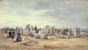 La playa de Trouville, 1873 de Eugene Louis Boudin